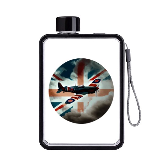 Spitfire Airplane Fighter Plane England UK Flat Water Bottles