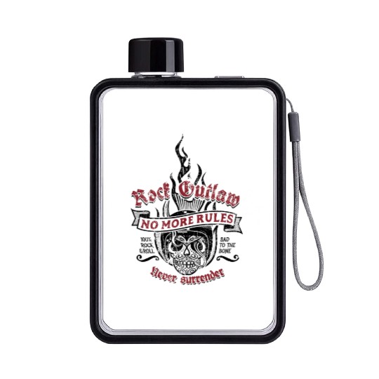 Rock Outlaw - No More Rules - Never surrender Flat Water Bottles
