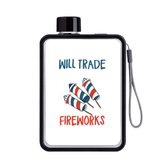 Will Trade Brother For Fireworks Funny 4th Of July Flat Water Bottles