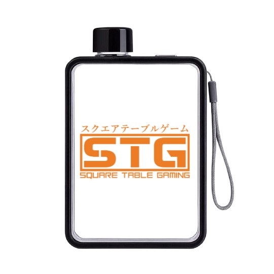 Square Table Gaming Logo (Orange) Flat Water Bottles