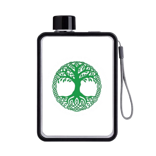 Pagan Celtic Wiccan As Above So Below Green Tree Flat Water Bottles