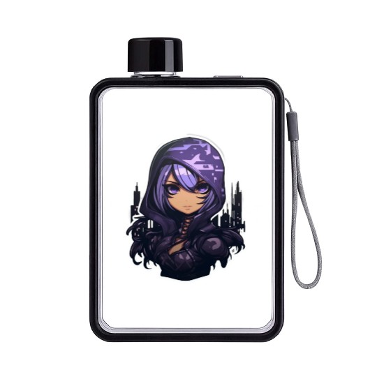 Cartoon Assassin Camouflage Flat Water Bottles