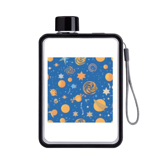 Galaxy nebula art Flat Water Bottles