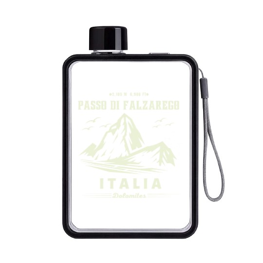 Passo di Falzarego-italian mountain pass dolomites Flat Water Bottles