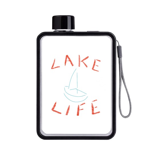 Lake Life Sketch Flat Water Bottles