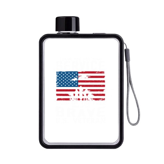 US Army Veteran Land Of The Free Flat Water Bottles