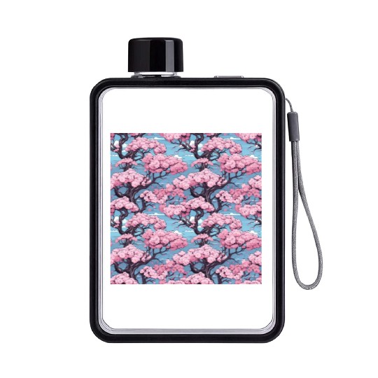 Anime Euphoria: Fantasy Cherry Blossom Dreamscape Flat Water Bottles