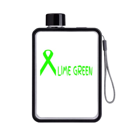 I Wear Lime Green For Mental Health Awareness Flat Water Bottles