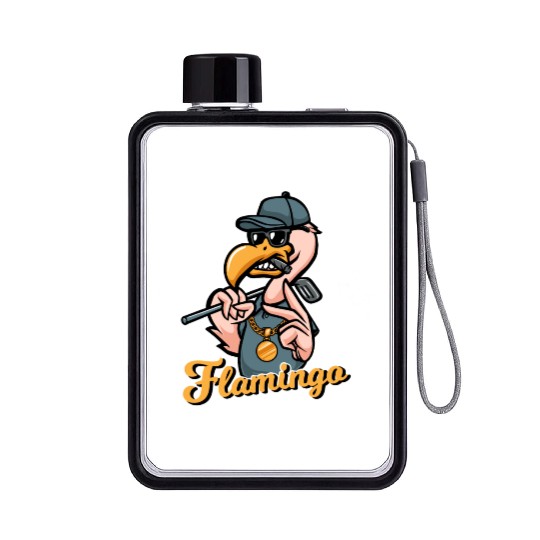 Flamingo Golf Flat Water Bottles