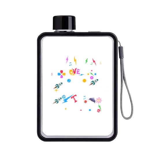 Back 2 School Funny Video Game Teacher Student Flat Water Bottles