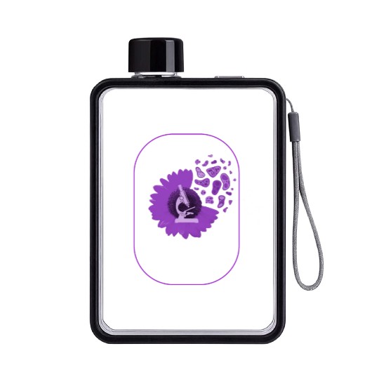 Science Flat Water Bottles, Lab Tech Flat Water Bottles, Medicine Medical