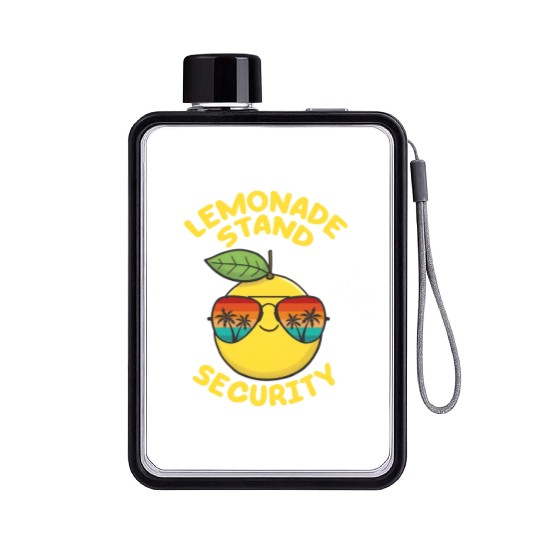 Lemonade Stand Security Cute Lemon Summer Flat Water Bottles