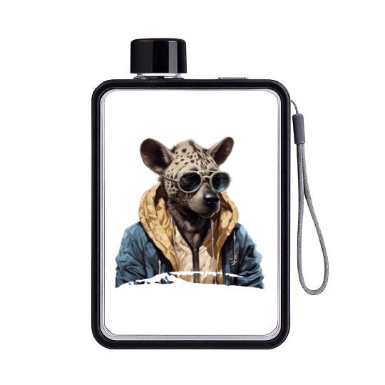 Street Style Spotted Hyena | Hyena Lovers Flat Water Bottles