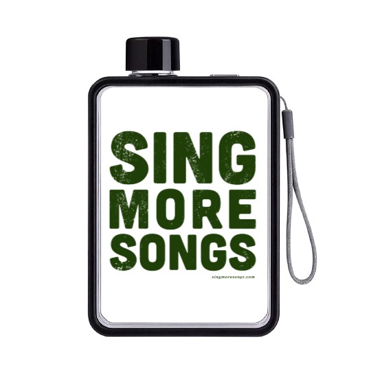 Sing More Songs Flat Water Bottles (Green)