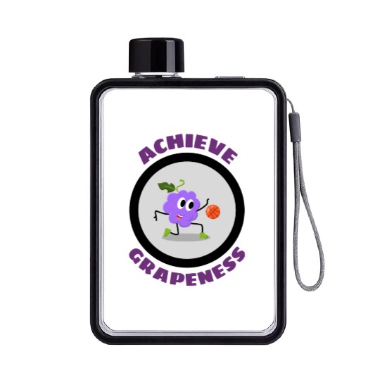 Achieve Grapeness Grape Pun Flat Water Bottles