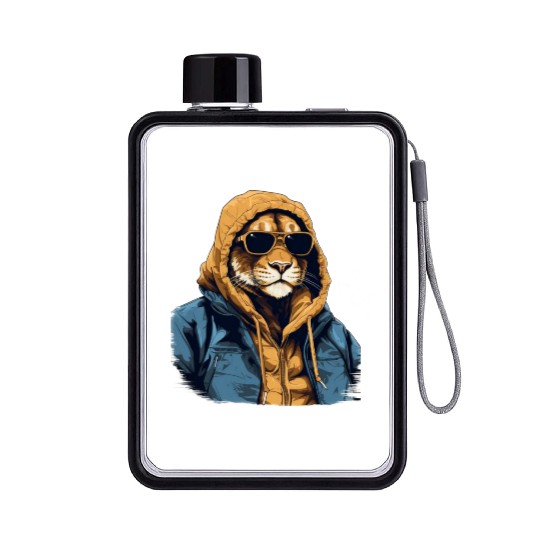 Mountain Lion Street Style | Mountain Lion Lovers Flat Water Bottles