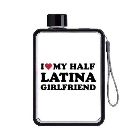 I Heart My Half Latina Girlfriend Gift Flat Water Bottles