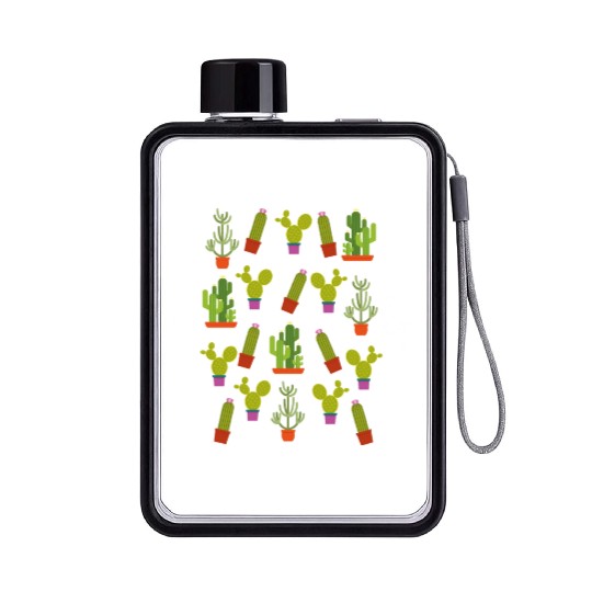 Cactus Succulent Plants Nature Colorful Aztec Flat Water Bottles