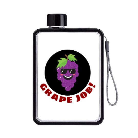 Grape Job Grape Pun Flat Water Bottles