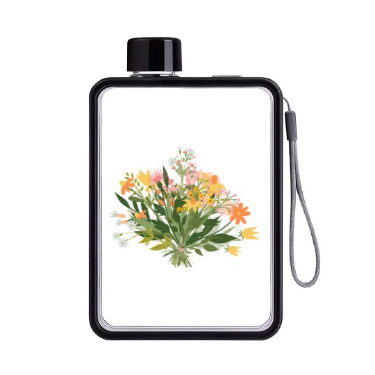 Gather Your Courage Like Wild Flowers Flat Water Bottles