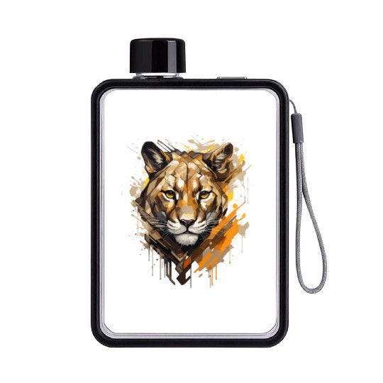 Graffiti Style Mountain Lion | Mountain Lion Lover Flat Water Bottles