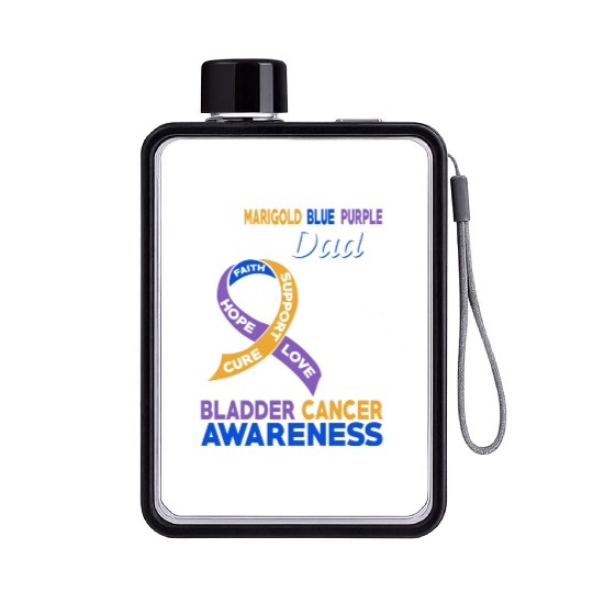 I Wear Marigold Blue Purple For My Dad Bladder Flat Water Bottles