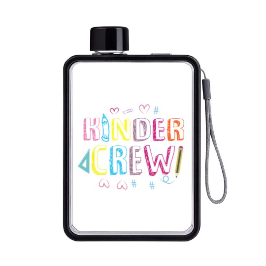 Kinder Crew Kindergarten Preschool Teacher Flat Water Bottles