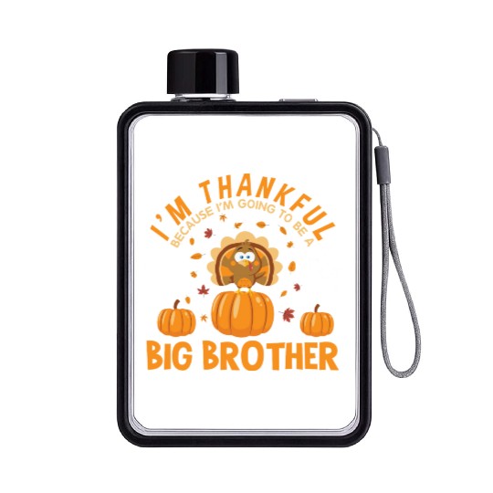 Thanksgiving Going To Be A Big Brother Pregnant Flat Water Bottles
