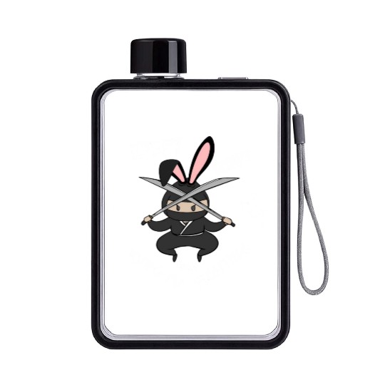 Easter Bunny Ninja Eggs Hunting Kung-Fu Rabbit Egg Flat Water Bottles