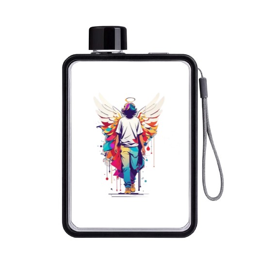 Angel with no face Flat Water Bottles