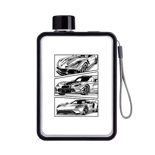 Fancy Super fast Car Flat Water Bottles