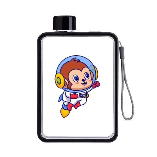 Flying Monkey Astronaut Flat Water Bottles