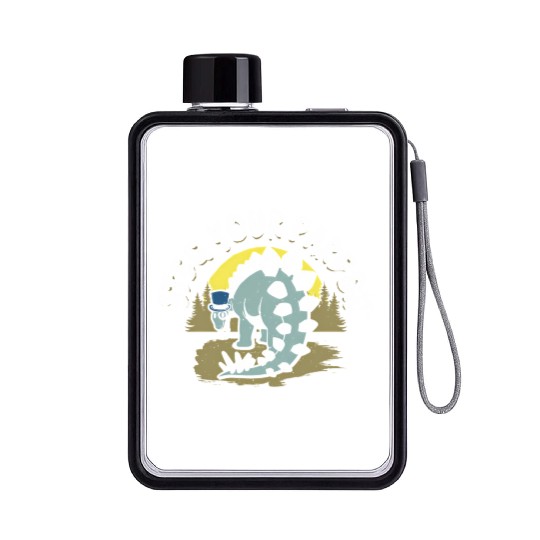 Dinosaur T For Stegosaurus Flat Water Bottles
