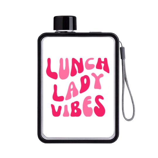 Lunch Lady Vibes Retro Vintage School Cafeteria Flat Water Bottles