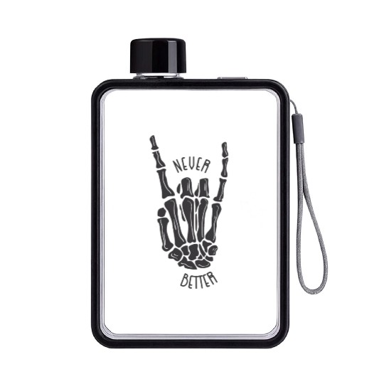 Never better skeleton Flat Water Bottles