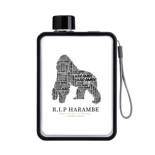 R.I.P Harambe Flat Water Bottles