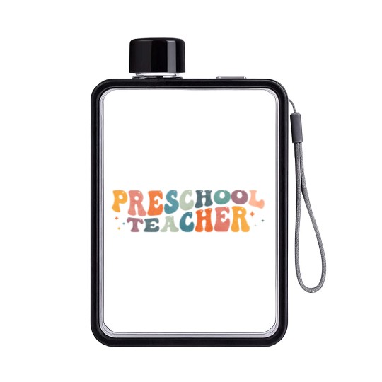Groovy Preschool Teacher Kindergarten Teaching Flat Water Bottles