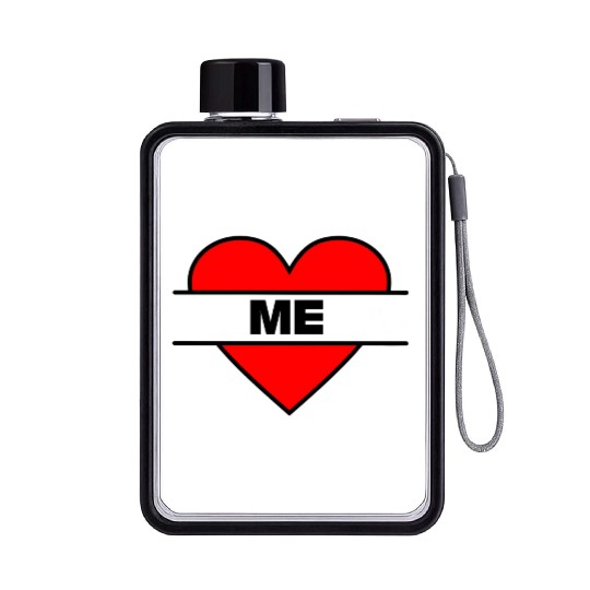 Heart I love me Flat Water Bottles