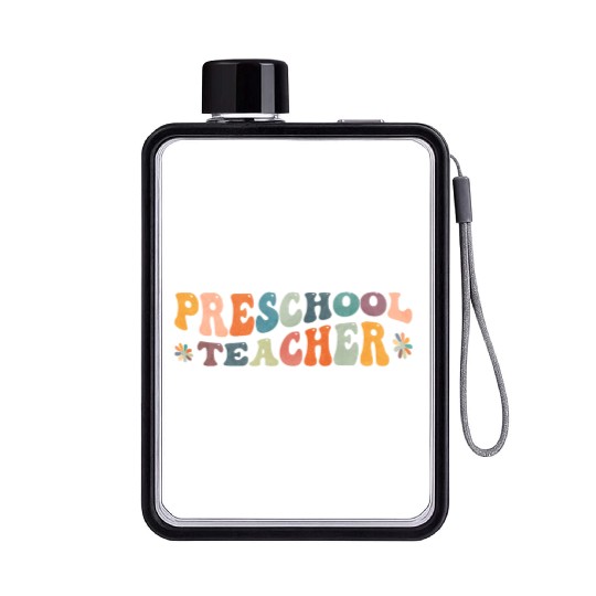 Groovy Preschool Teacher Kindergarten Teaching Flat Water Bottles