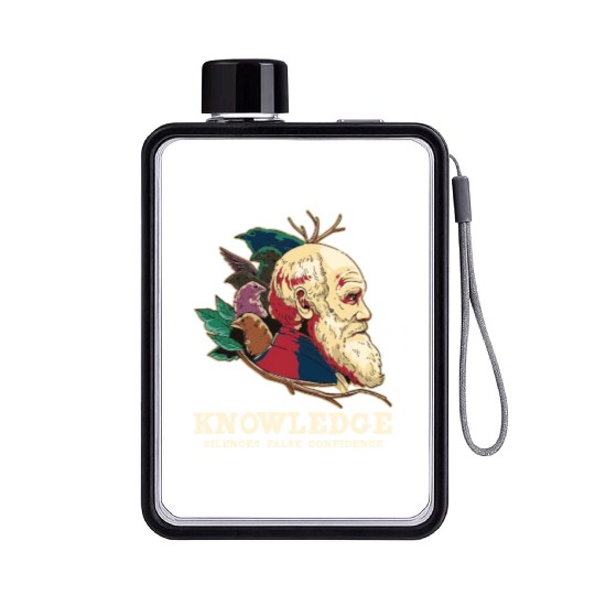 Charles Darwin ATHEIST ATHEISM ANTI RELIGION Flat Water Bottles