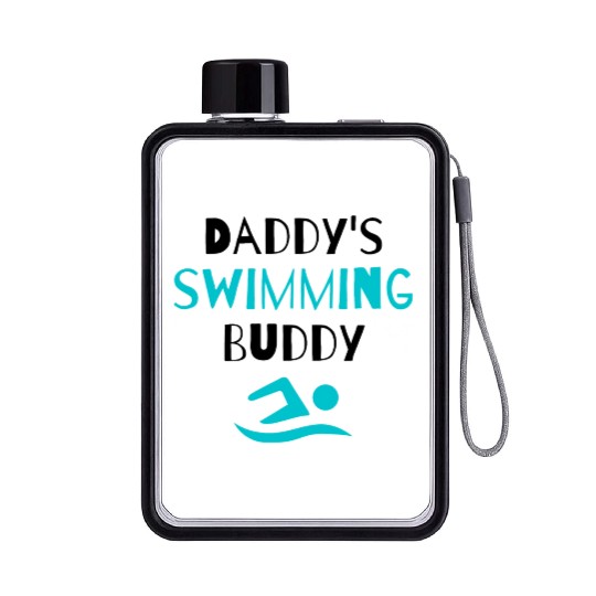 Swim: Daddy's Swimming Buddy Cute Dad Lover Flat Water Bottles