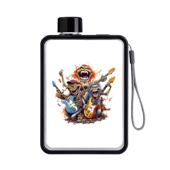 Monsters of Rock and Roll for Music enthusiasts Flat Water Bottles