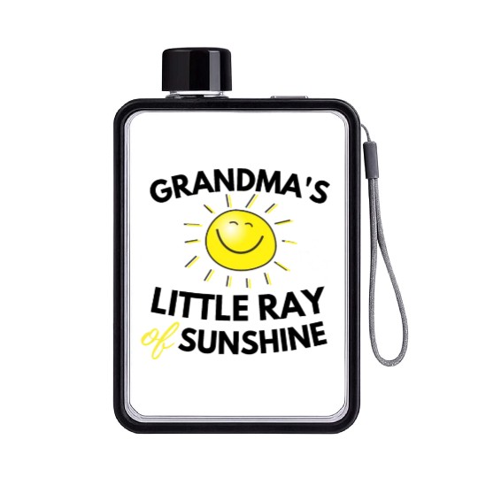 Grandma's Little Ray Of Sunshine Cute Baby Flat Water Bottles