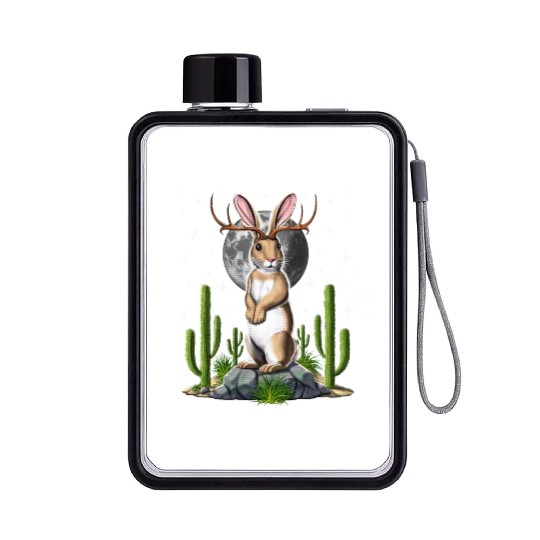 Jackalope Rabbit Flat Water Bottles