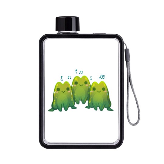 Green Singing Frog Trio Flat Water Bottles