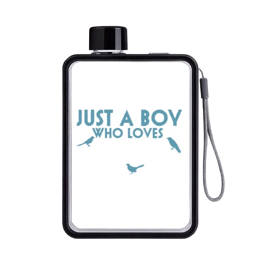 Bird Budgie Boy Avian Love Robin Heron Hummingbird Flat Water Bottles