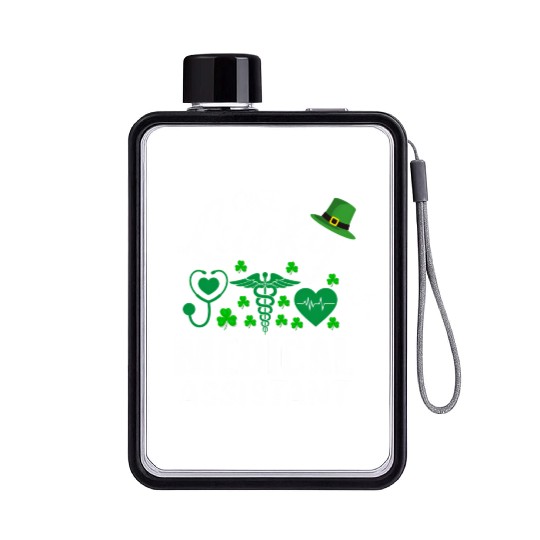 St Patrick'S Day Lucky Medical Assistant Flat Water Bottles