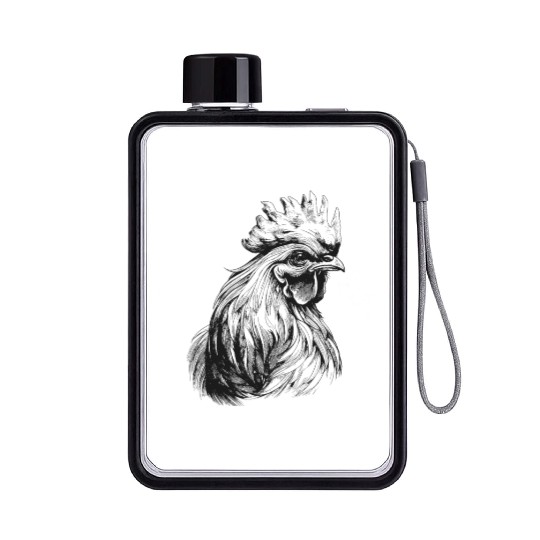 Farmer Funny Chicken Hen Gift Agriculture Flat Water Bottles