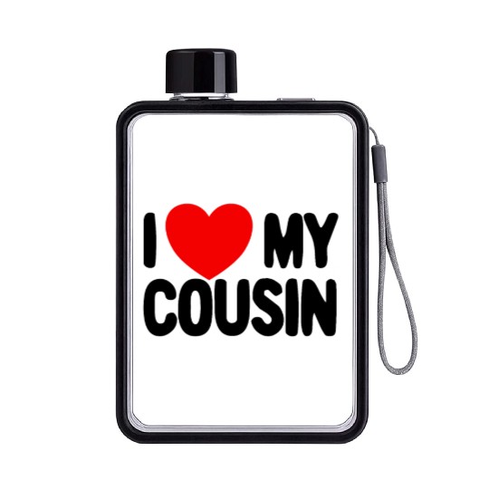 I Love My Cousin Red Heart Redneck Love My Cousin Flat Water Bottles