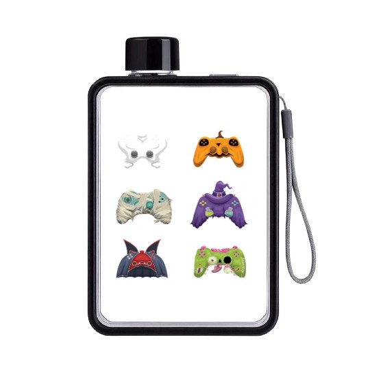 Gaming Gamer Game Controller Lazy Creepy Halloween Flat Water Bottles